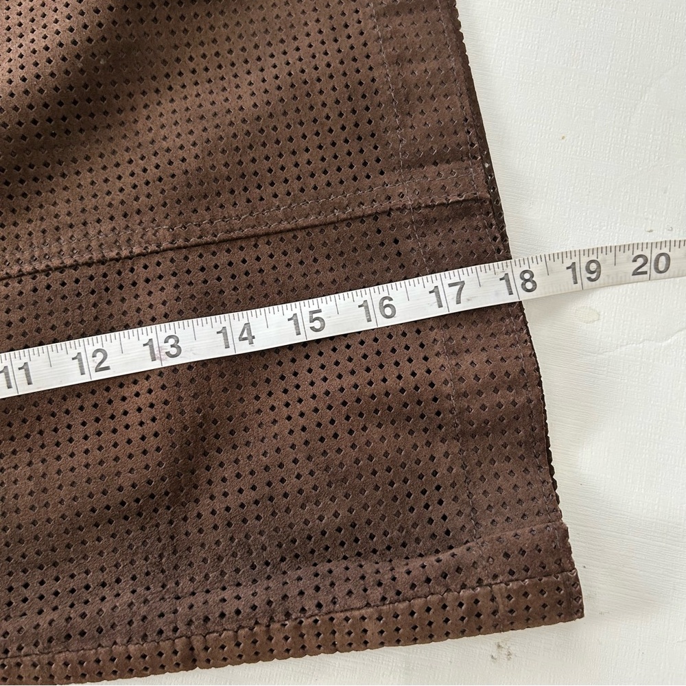 Vintage Armani Jeans Suede Brown mini skirt size 8 - Picture 15 of 15